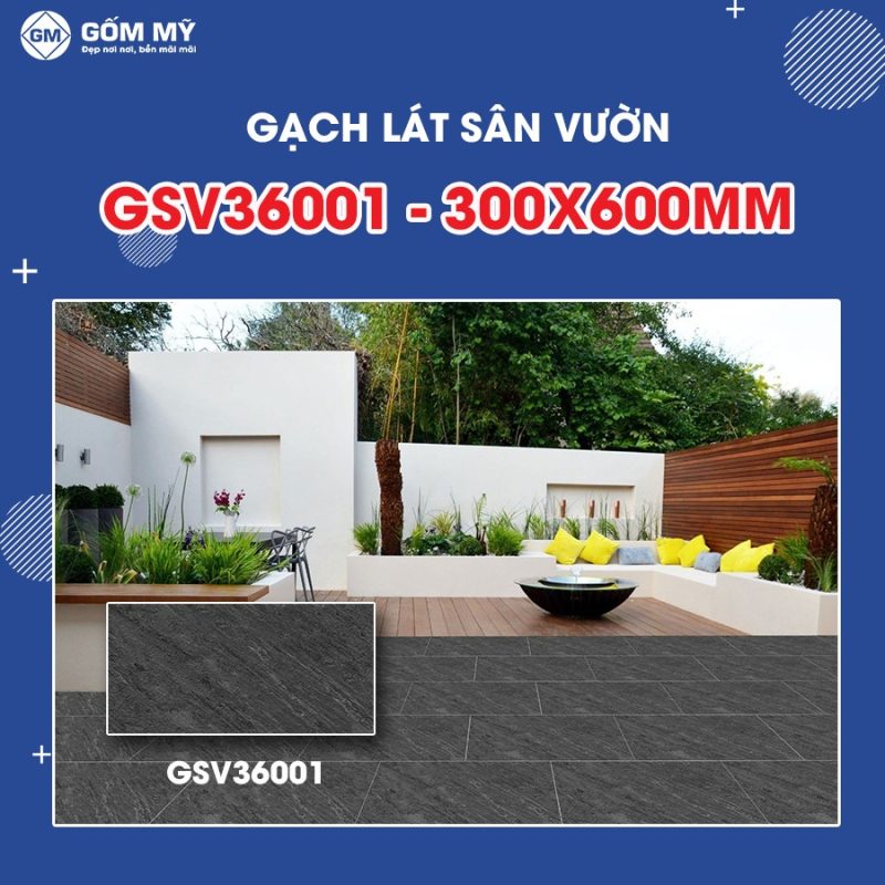 Gạch lát sân vườn GSV36001 - 300x600 Gốm Mỹ