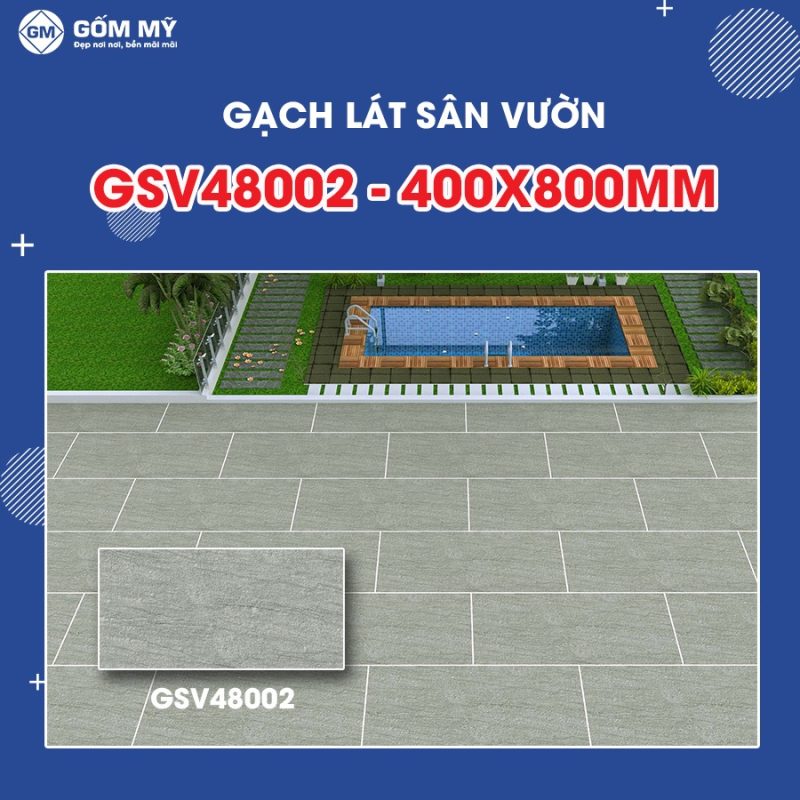 Gạch lát sân vườn 40x80 cm Gốm Mỹ 