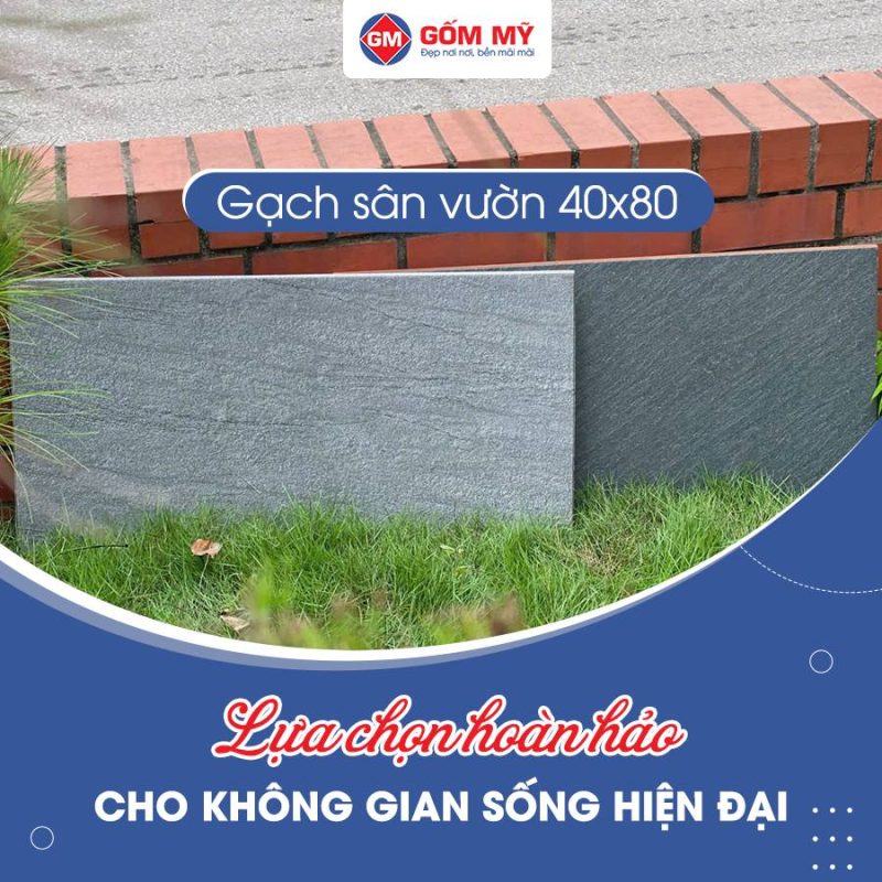 Gạch lát sân vườn 40x80 cm Gốm Mỹ