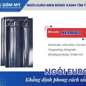 Ngói Euro Men Bóng Tím Than Gốm Mỹ NERMB11